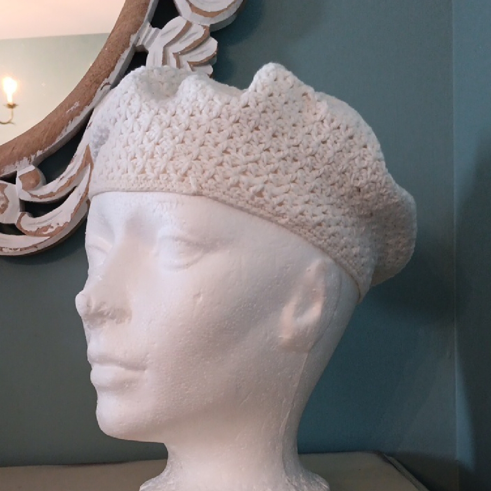 ! Bianca Nygard Off-White Crochet Beret